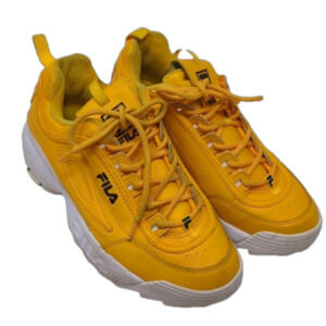Fila disrupter 2 yellow sneakers size 10 runs small